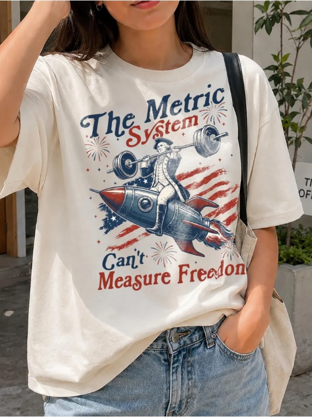 Metric System Can't Measure Freedom Graphic Tee, Funny Founding Father Shirt